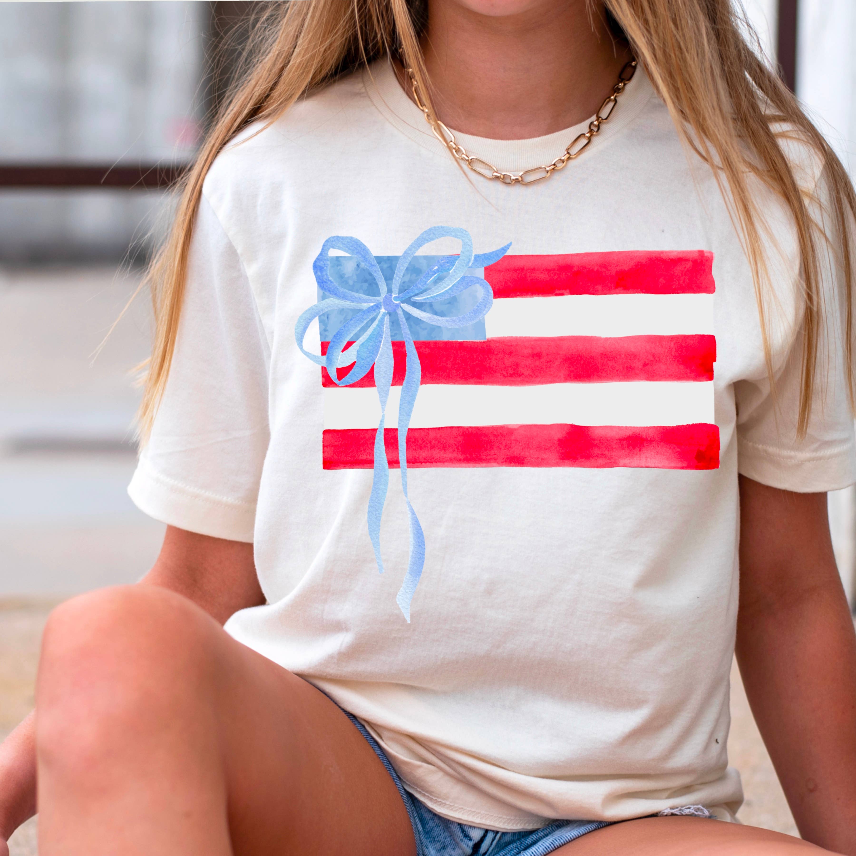 Shoppe SHC – wholesale T-shirt (graphic) – women's – Coquette American Flag | July 4th Graphic Tee | Gildan4