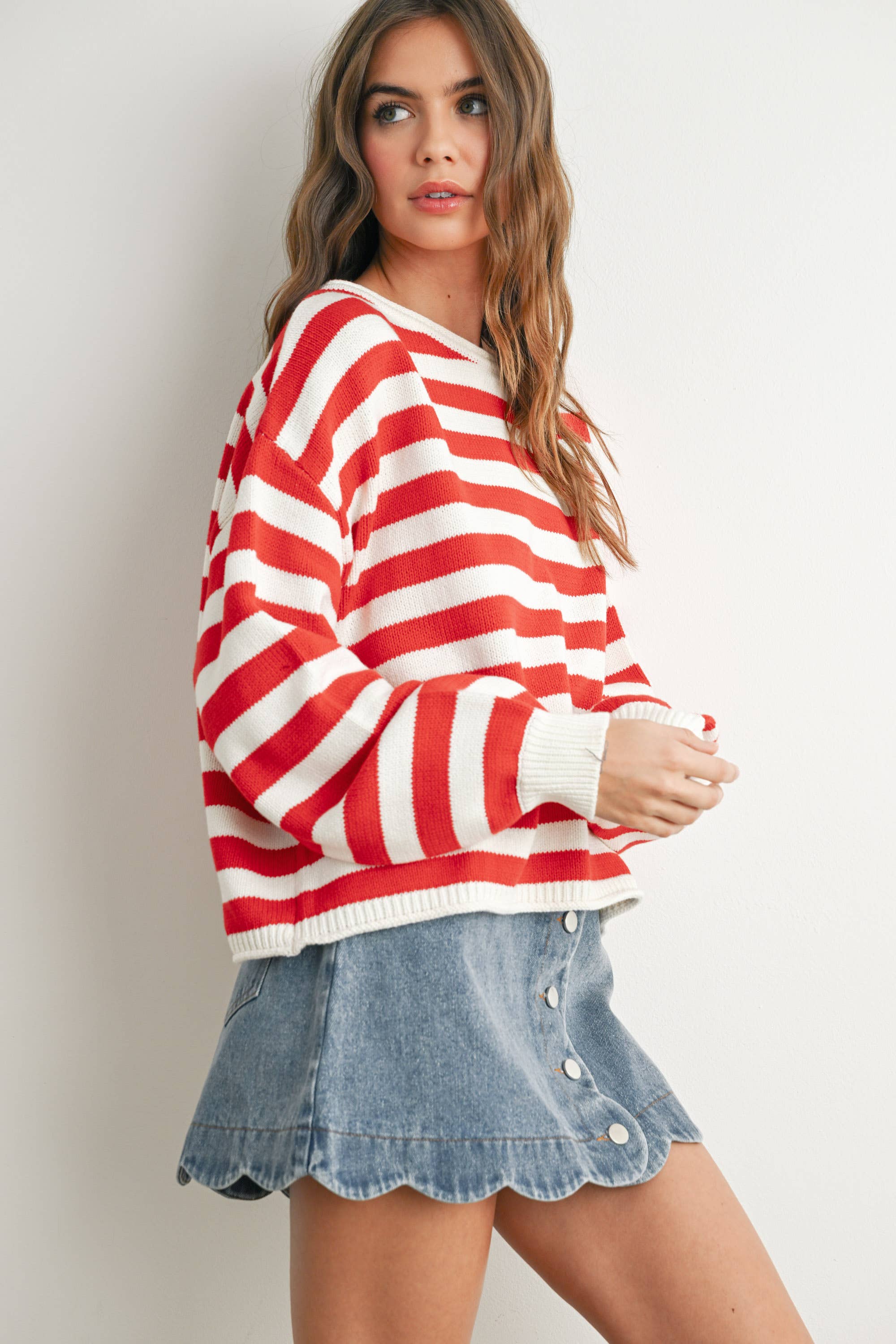 BUTTERMELON - Wholesale Pullover-trui - Dames - Gestreepte trui - BMW76454