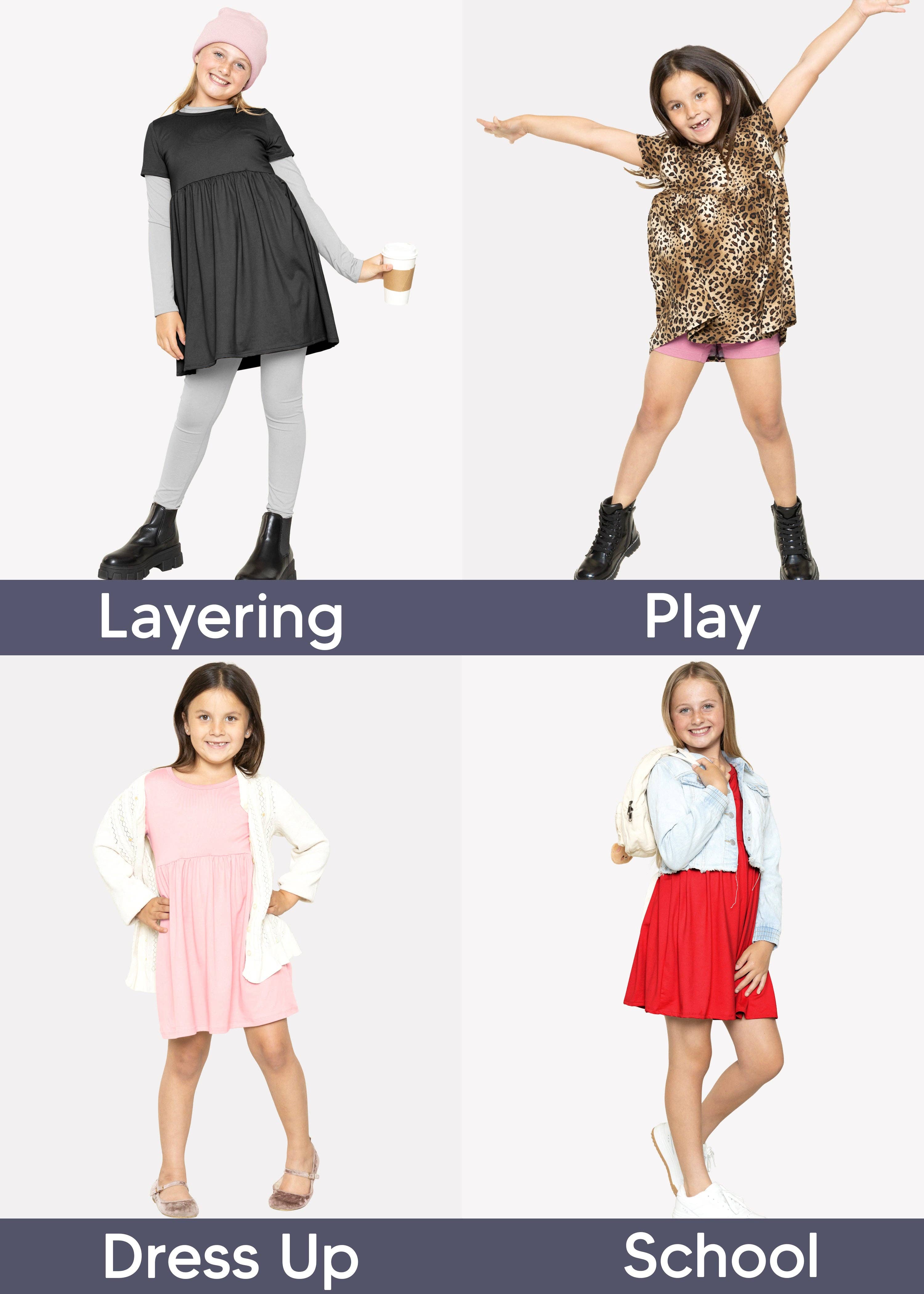 Stretch Is Comfort - Wholesale Dress - Kids - Youth Girl’s Oh So Soft Playtime T Shirt Dress Short Sleeve Casual Stretch Play Dresses|Little to Big Kids8