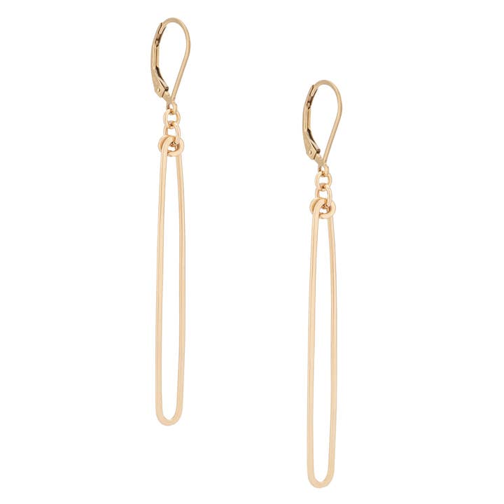 Mast Earrings: Hammered Long Skinny Wire Rectangles for wholesale by Freshie & Zero