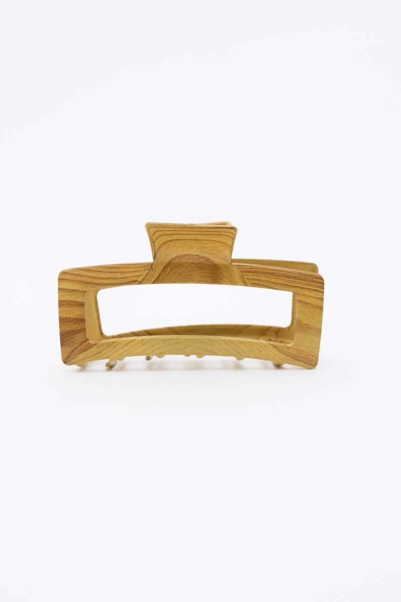 Leto Accessories - Wholesale Hair Clip - Women's - Retro Wood Print Metal Hair Claw Clip0