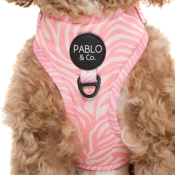 Pablo & Co. Boutique - Wholesale Pet Harness - Dog - Pink Zebra: ADJUSTABLE DOG HARNESS