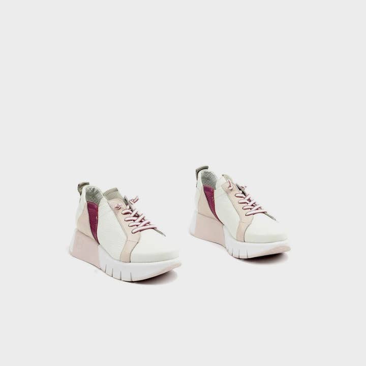 Jose Saenz - Wholesale Lifestyle Sneakers - Women's - Davinia sports car in pink tricolor leather3