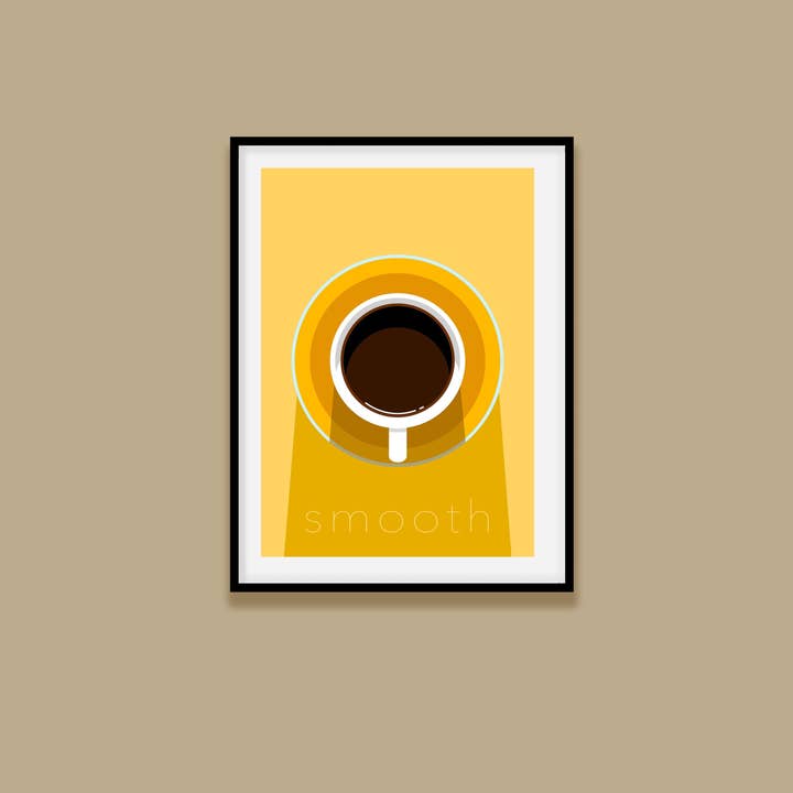 Smooth Coffee Poster for wholesale by ABA (Alex Baynes Art)