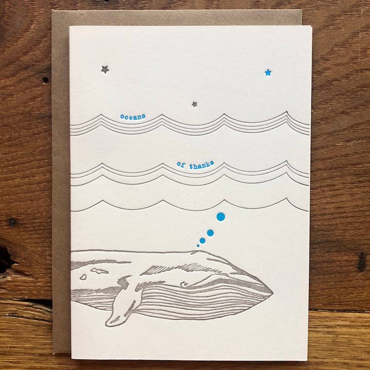 Oceans of Thanks Letterpress BOXED kaartenset voor wholesale door Lark Press
