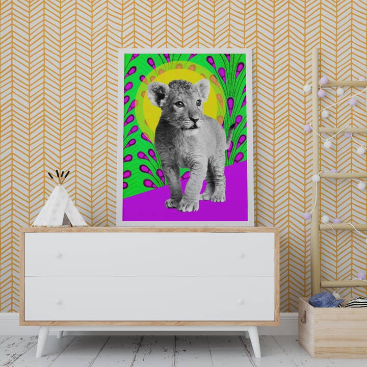 Afrikanischer Löwendruck für den Kindergarten für den Großhandel von Blue Coffee Arts