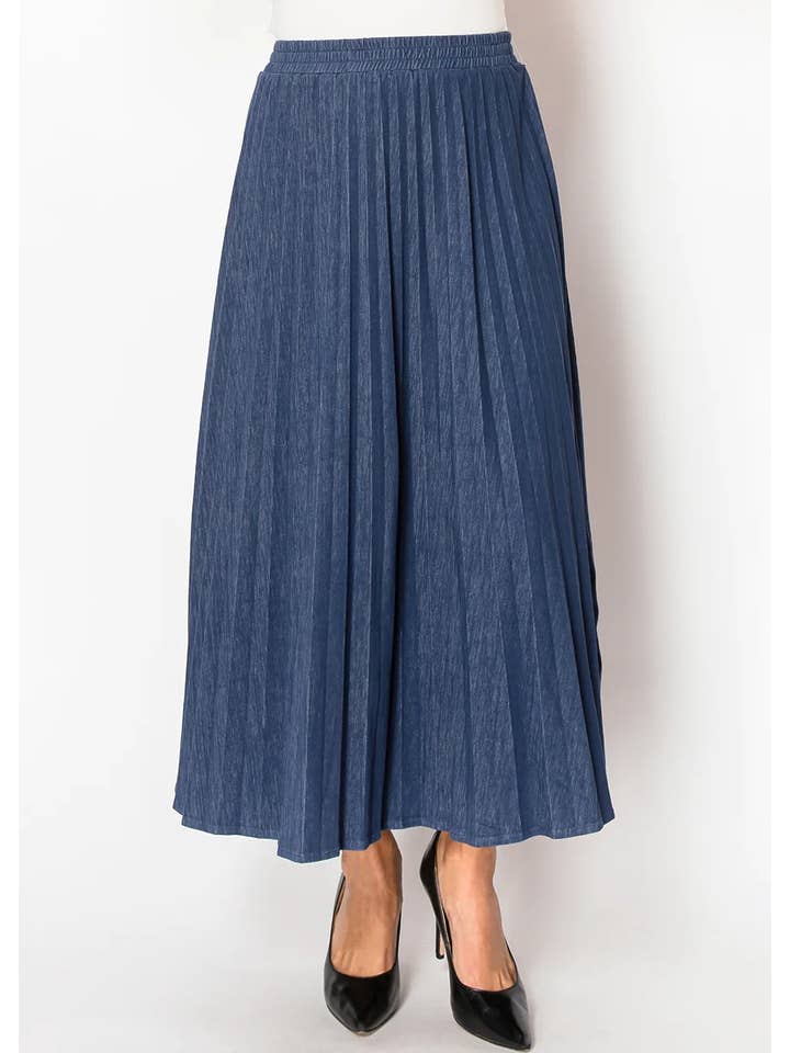 Blue Classic Denim-Style Skirt for wholesale on Faire