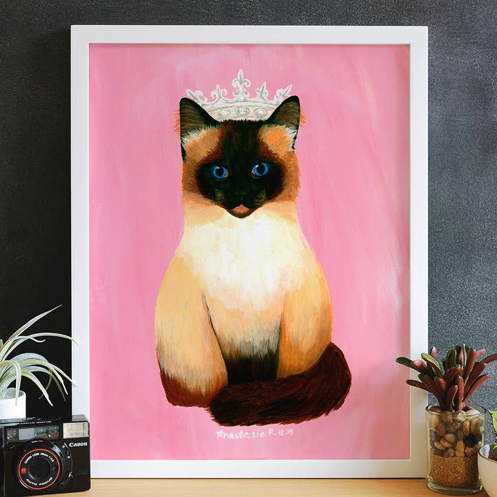 Siamese Prinses Kat Kunstprint voor wholesale door MeerCatArt
