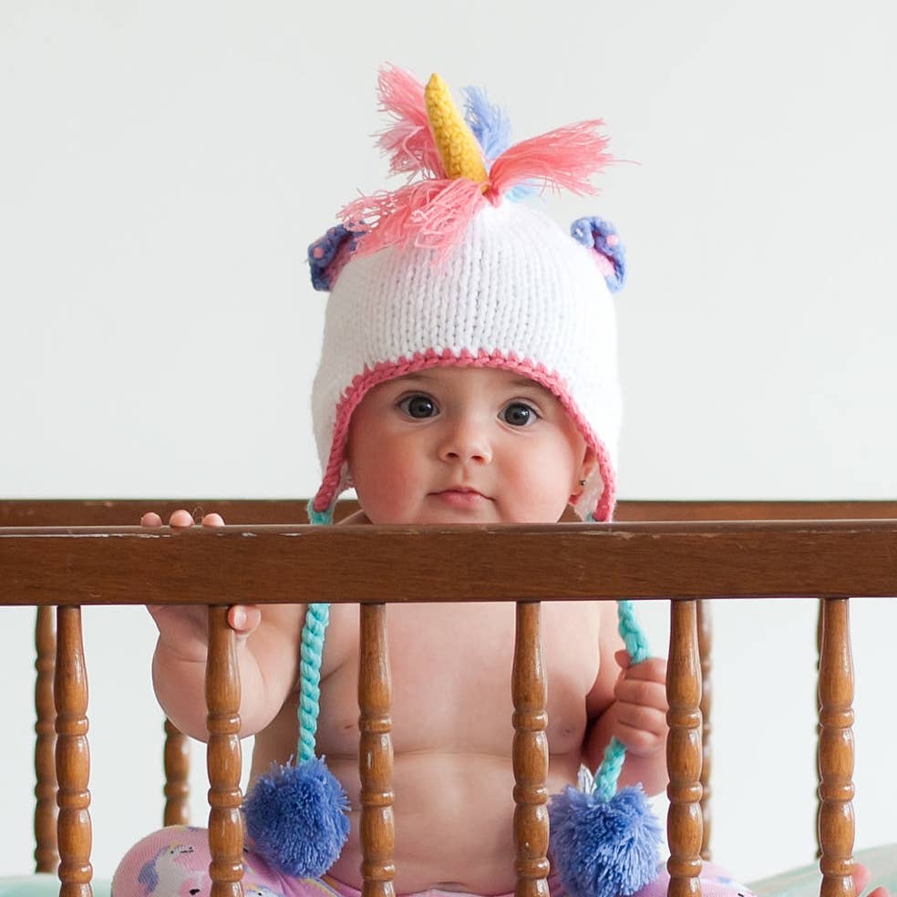 Huggalugs – wholesale Beanie – Kids – Unicorn Pastel Earflap Beanie Hat Baby & Kids2
