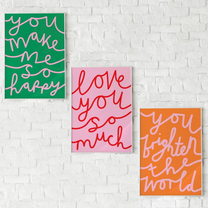 Handwritten Type Print Bundle for wholesale by Lottie Hall Studio