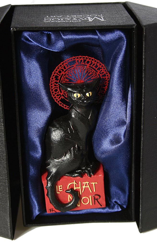 Museum Wholesale Inc - Wholesale Sculpture - Pocket Art Le Chat Noir Black Cat Miniature Statue by Steinlen2