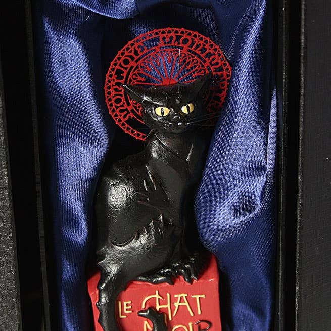 Museum Wholesale Inc - Wholesale Sculpture - Pocket Art Le Chat Noir Black Cat Miniature Statue by Steinlen2