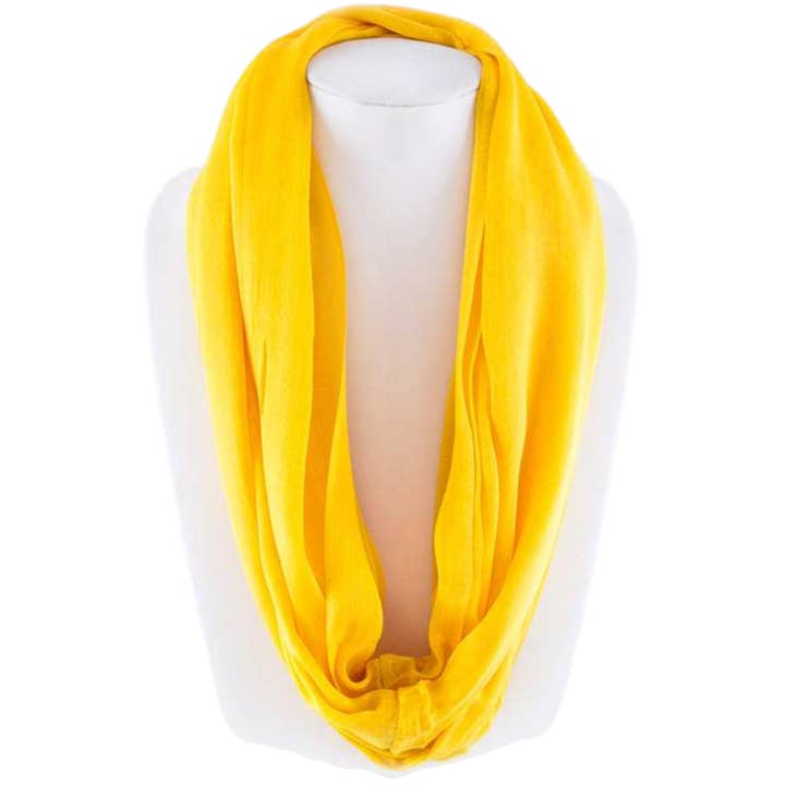 Solid Color Silky Fashion Infinity Scarf for wholesale by LA Jewelry Plaza