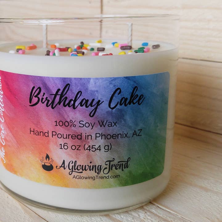 Birthday Cake 16 Ounce for wholesale by A Glowing Trend Handcrafted Candles