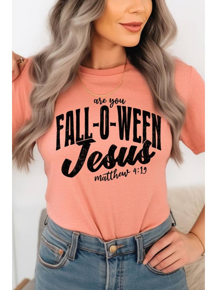 COLORBEAR - Wholesale T-Shirt (Graphic) - Women's - Are You Fall O Ween Jesus Graphic Tee15