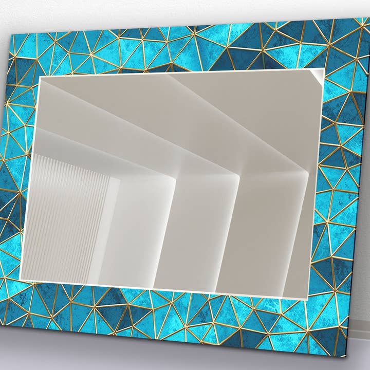 Espelho de parede de vidro temperado abstrato por atacado de MyPhotostation