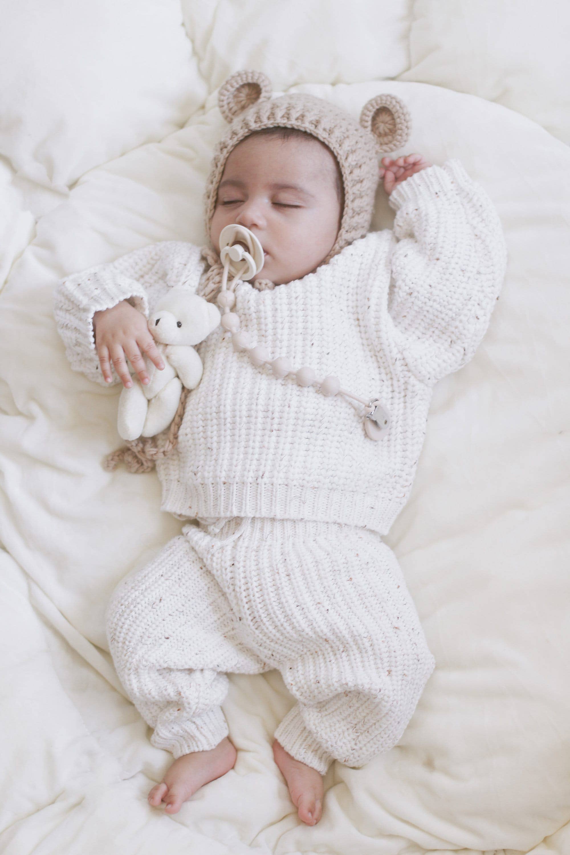 OLIVE & CRADLE - Wholesale Knit Sweater - Baby - Baby Chunky Knit Braided Sweater | Pastels1
