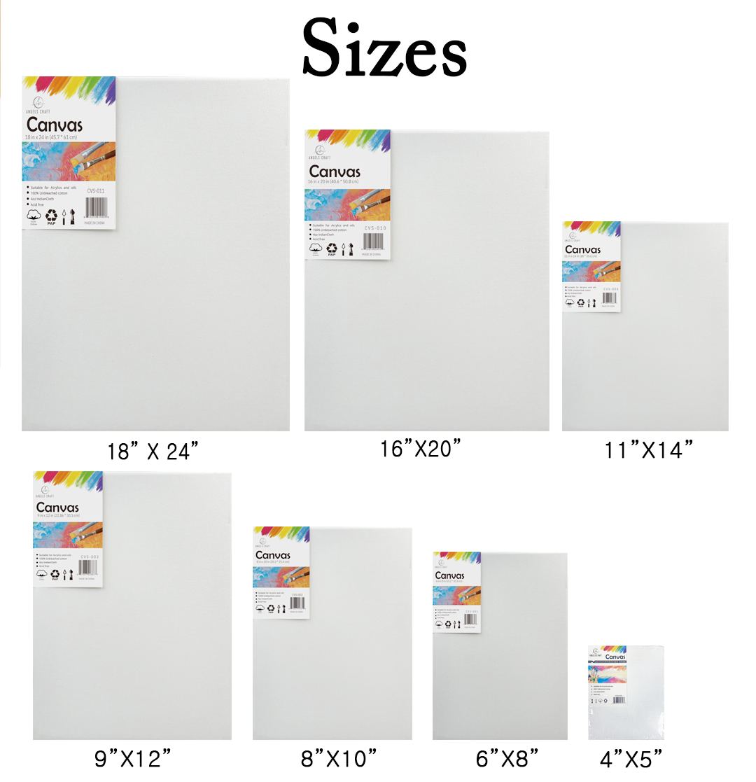 Angels Craft - Wholesale Painting paper - Canvas - Wrapped, 1-ct (size options available)1