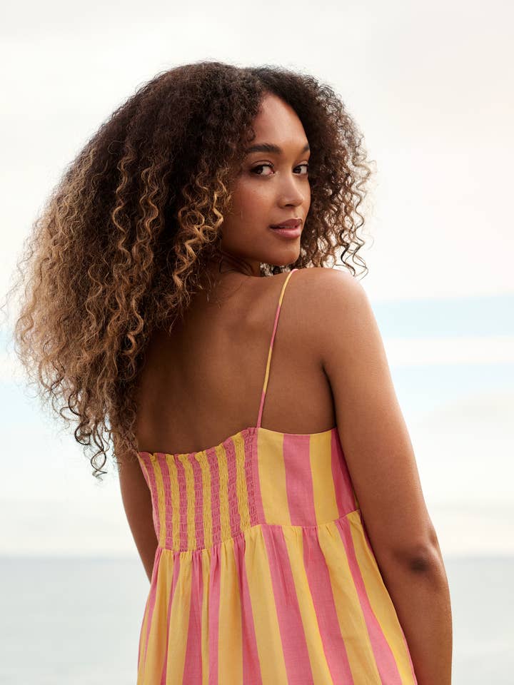 moshi moshi mind - Wholesale Blouse - Women's - cherry top silky stripe - rose / yellow2