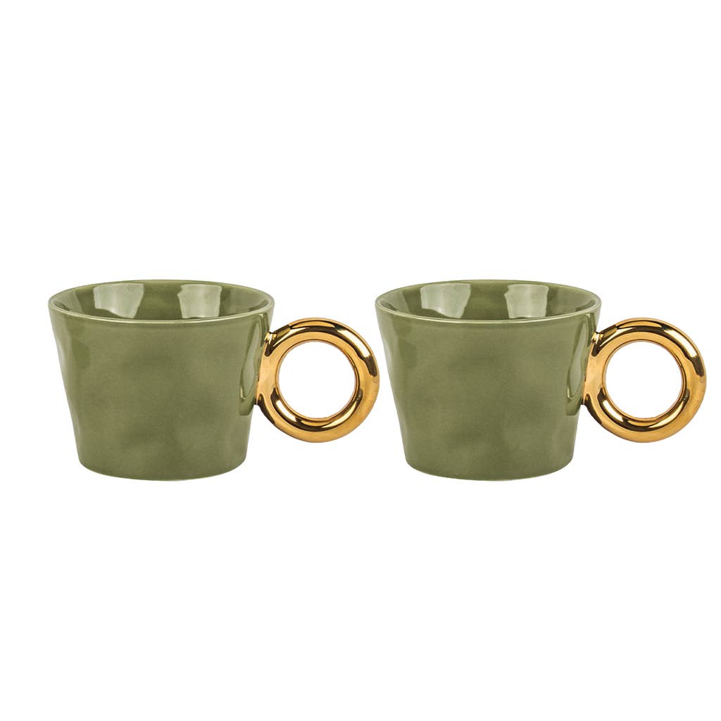 Opjet Paris - Wholesale Coffee Mug - Set of 2 khaki morning cuddle cups D10.4 H7.8cm0