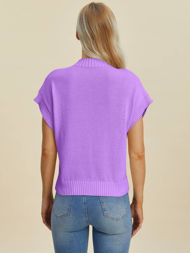 ClassiQ - Wholesale Knit Sweater - Women's - Double Take Full Size Mock Neck Short Sleeve Sweater24
