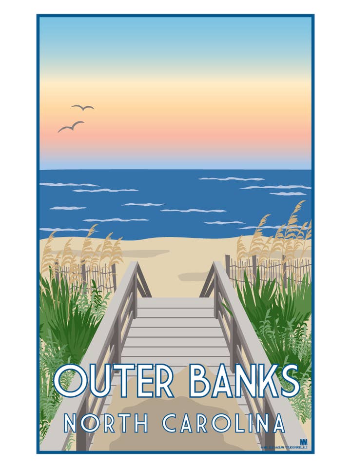 Impression de voyage nature des Outer Banks, Caroline du Nord 11 x 17 pour la vente par Shell Creek Sellers