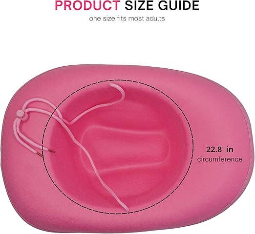 4E's Novelty - Wholesale Cowboy Hat - Women's - 4E's Novelty Cowboy Hat for Women & Men, Felt Cowgirl Hat for Adults, Western Party Dress Up Accessories (Pink)4