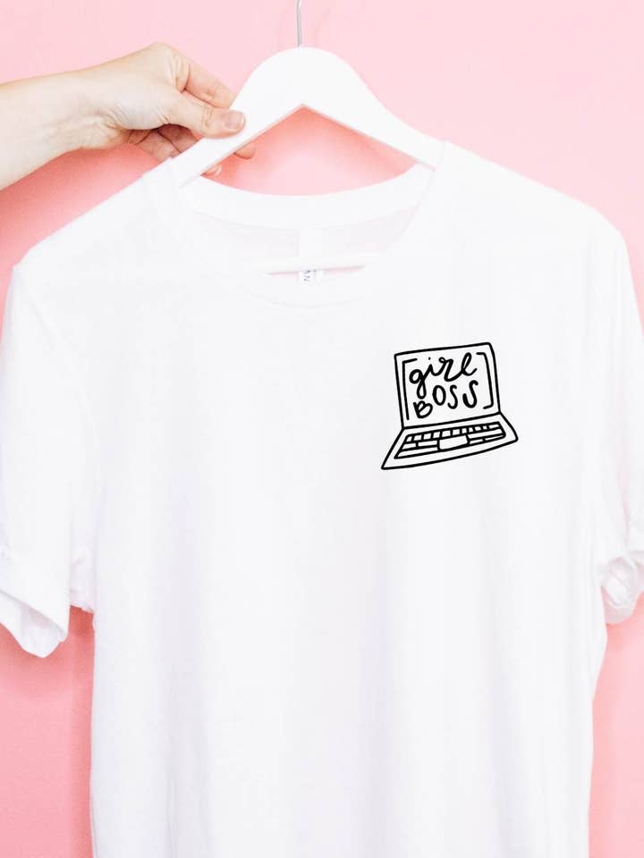 Girl Boss Laptop T-Shirt, Entrepreneur Small Business Owner for wholesale by MotivatedBabe