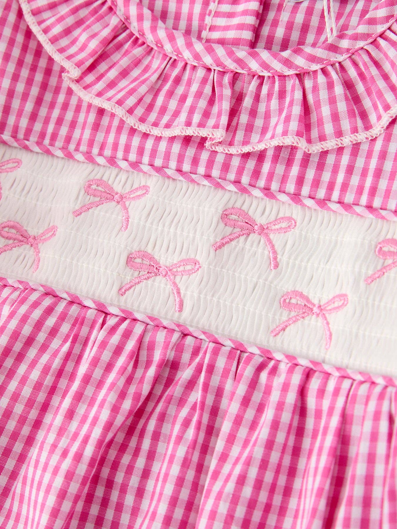 Rylee Faith Designs - Wholesale Bodysuit (Non-Footed) - Baby - Bow Embroidered Plaid Baby Girl Romper2