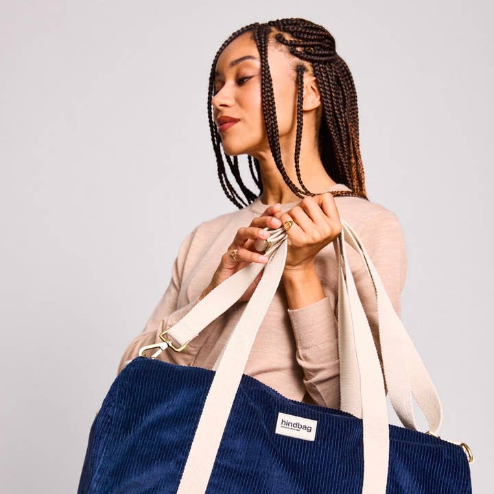 Hindbag – wholesale Weekender bag – women's – Simon Navy Velvet Duffel Bag0