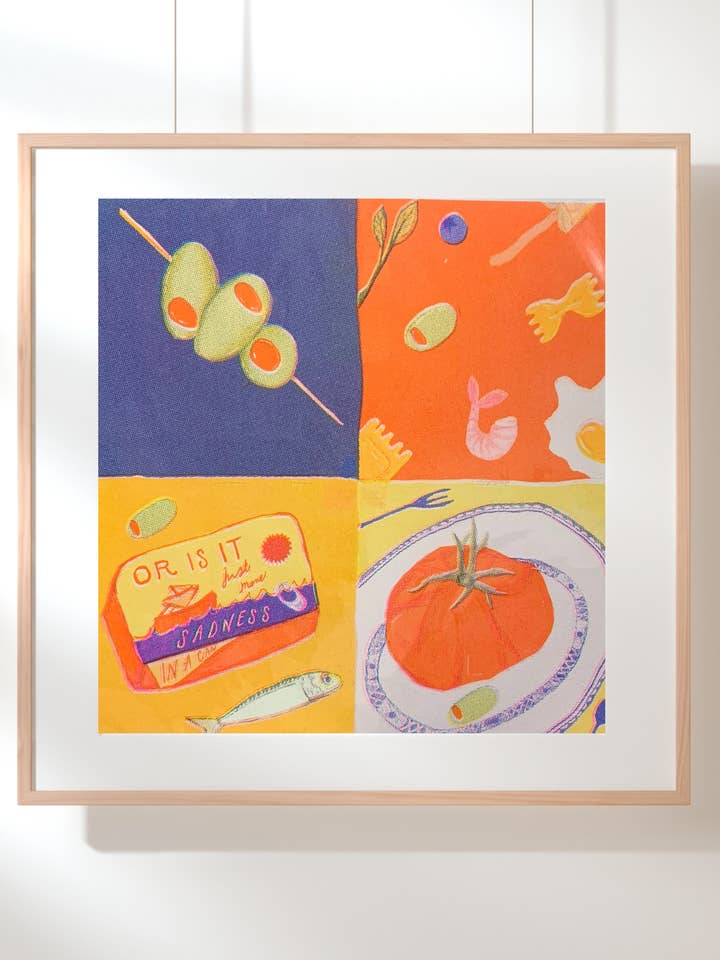 Dinner Party Risograph 8x8 for wholesale by Picnic Date Studio