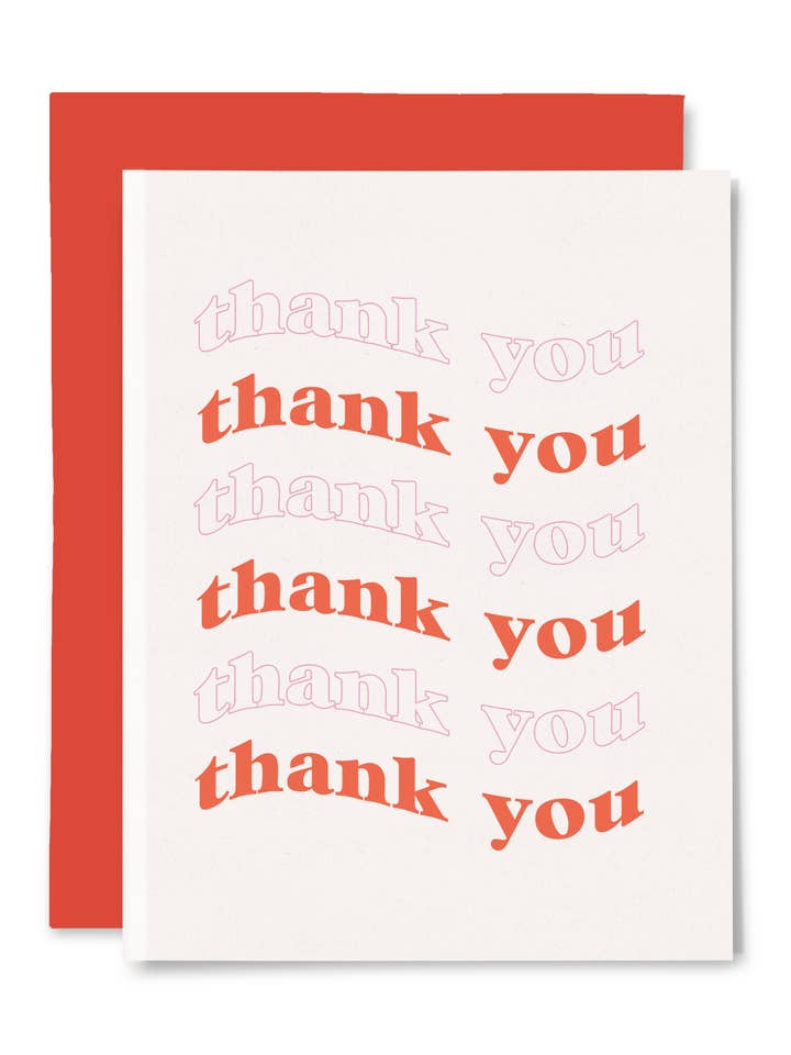 Thank You Text Card for wholesale by Illustrating Amy