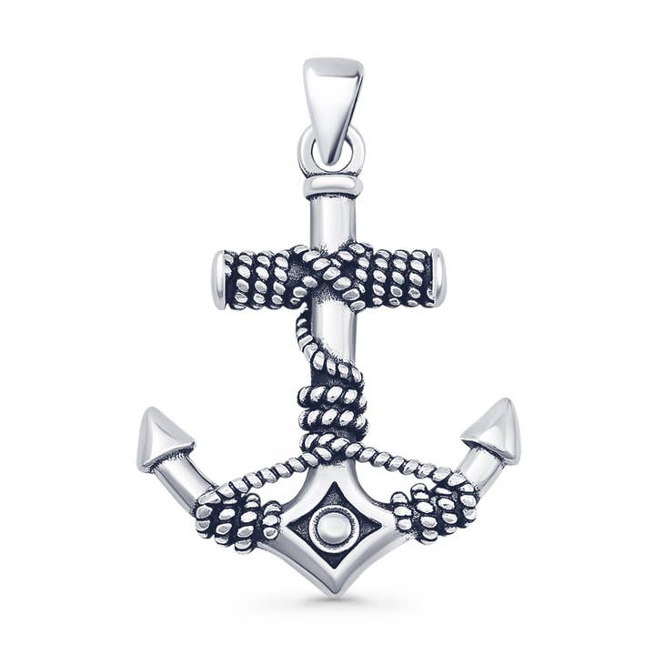 Pingente de Encanto Âncora Oxidado por atacado de Blue Apple Imports