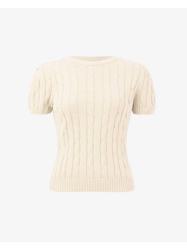 Forcast - Wholesale Knitted jumper – Women′s - Forcast Women's Berry Puff Sleeve Cable Knit10
