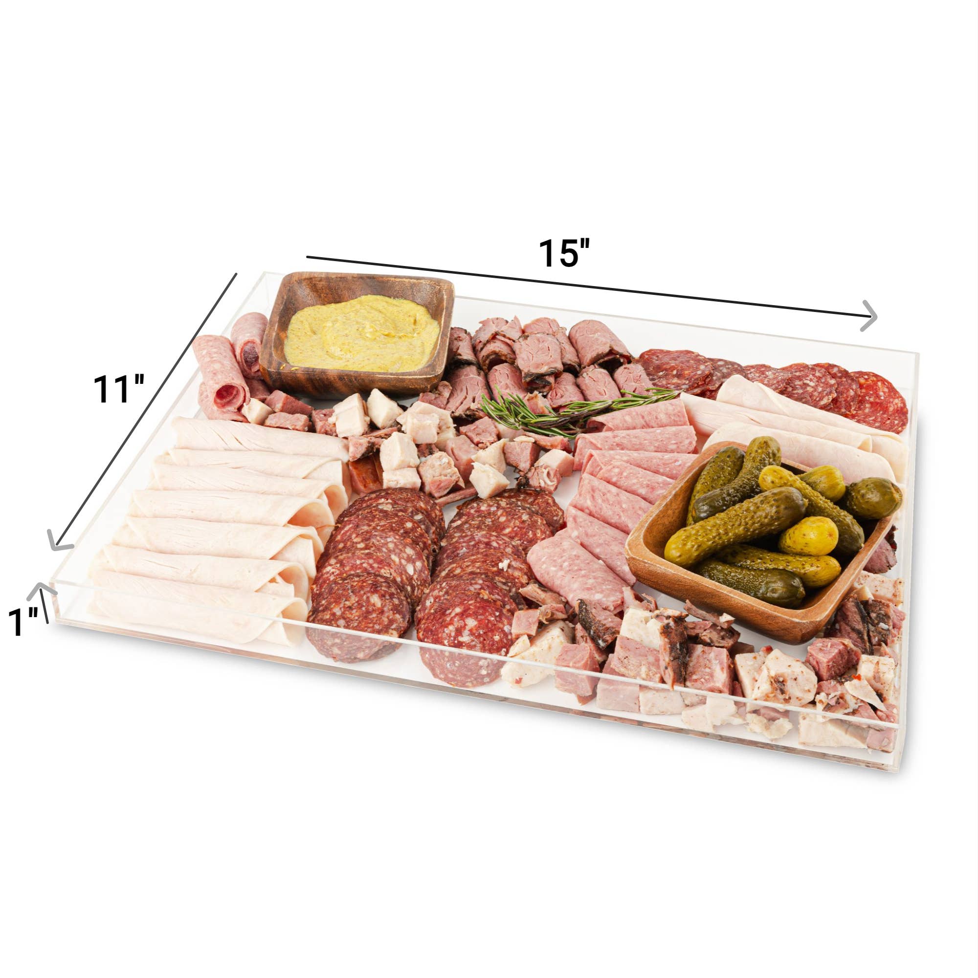 Hammont - Wholesale Serving Tray - Clear Acrylic Tray With PVC Lid (17x13x1, 15x11x1, 10x8x1)1
