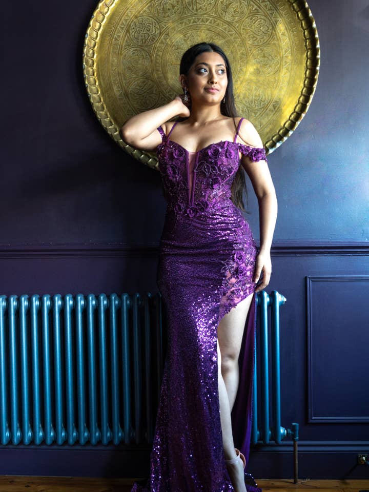 SELENE COUTURE DELPHINE BEAUTY EVENING GOWN - STYLE 1210 for wholesale by SELENE COUTURE