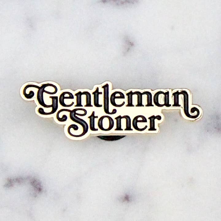 Gentleman Stoner - Gold Enamel Pin for wholesale by fntsma
