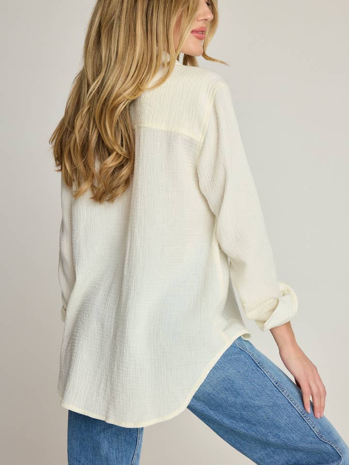 Sunday Ritual - Wholesale Shirt - Women's - Lucia Button Down Shirt - Ivory3