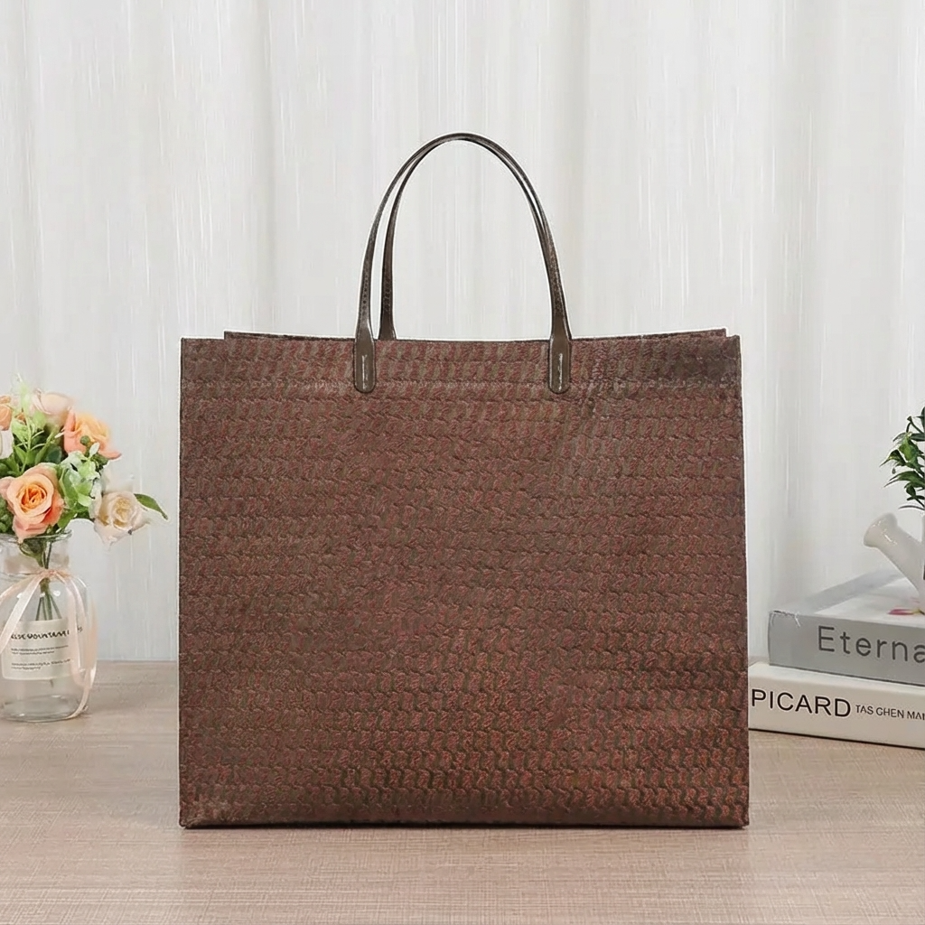 ByHome - Wholesale Gift Bag - 25pcs, 2 Sizes Brown Wavy Woven Pattern Non-woven Gift Bag1
