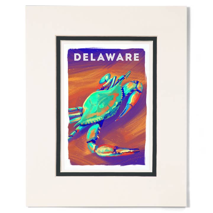 IMPRESIONES ENMARCADAS Delaware, Vivid, Cangrejo Azul para venta al por mayor de Lantern Press