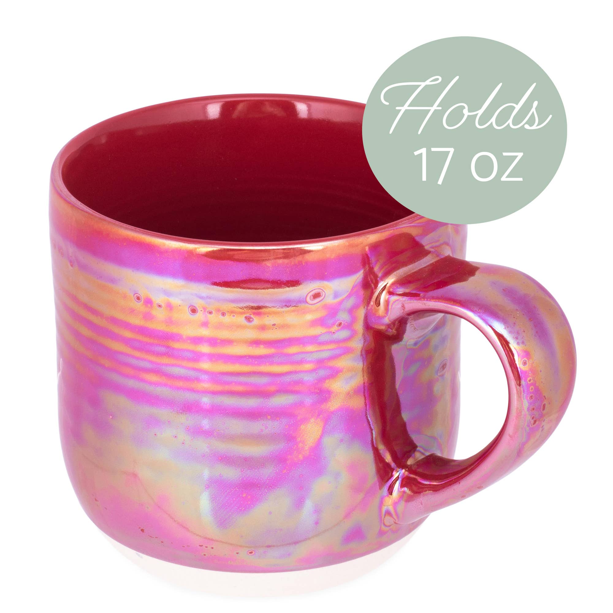 EAST AVENUE - Wholesale Coffee Mug - Mug 4-Pack 17oz Iridescent Ribbed Red PRICE IS PER MUG2
