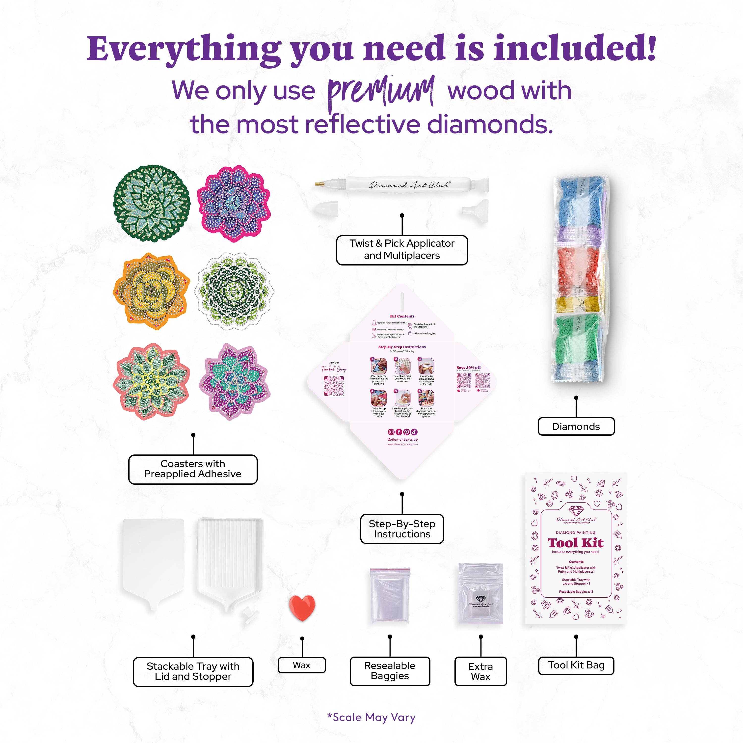 Diamond Art Club - Wholesale Coasters - Coasters - Succulents1