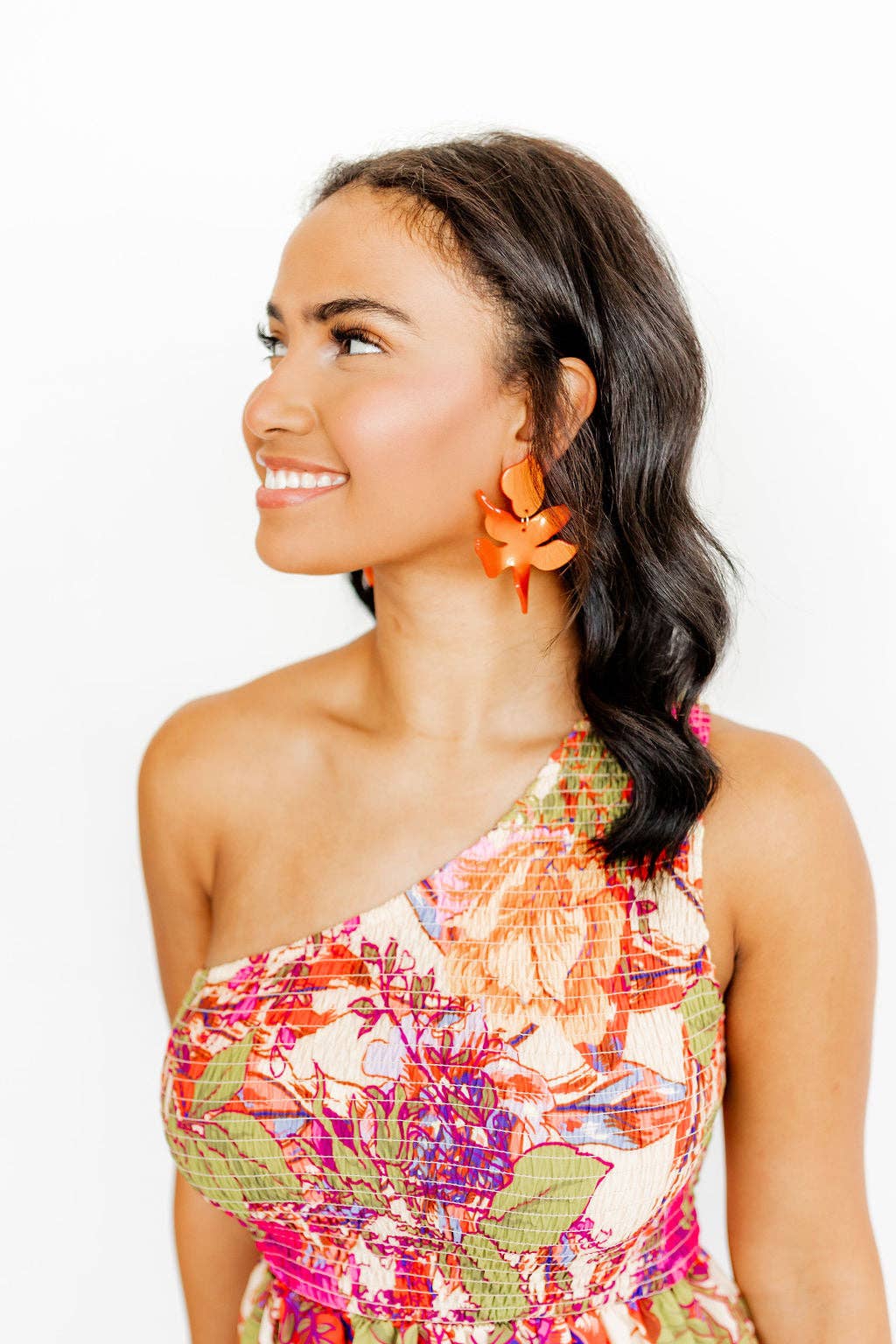 LINNY CO - Wholesale Dangle Earrings - Flora Statement Earrings - Metallic Orange3