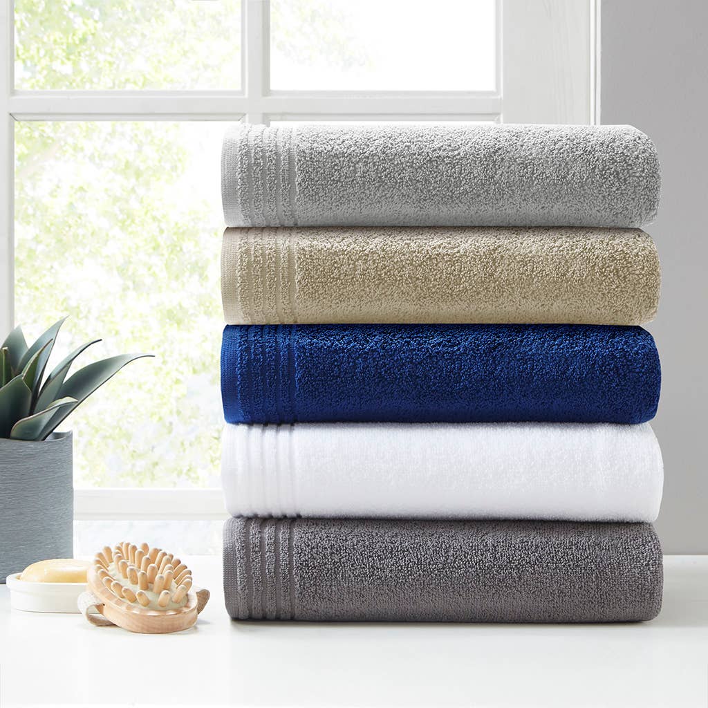 Olliix - Wholesale Towel Set - Cotton Quick Dry Antimicrobial 12-Piece Bath Towel Set, Grey7