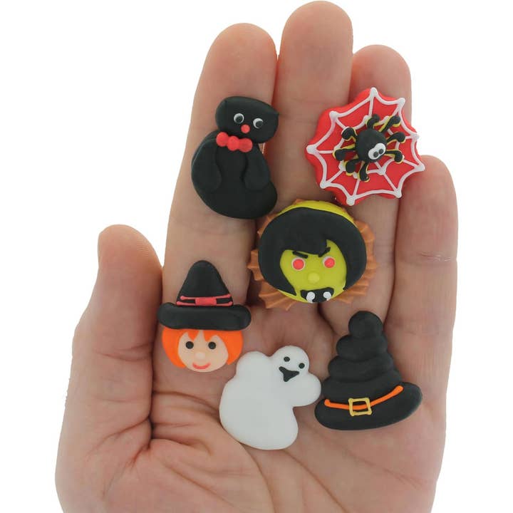 Global Sugar Art – wholesale Cake/cupcake topper – Halloween Cupcake Toppers, Edible Royal Icing Decorations by Global Sugar Art (Witch & Cat)5