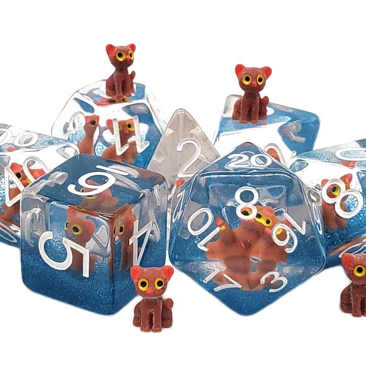 DnD RPG Dice Set: Animal Kingdom - Here Kitty Kitty for wholesale by Old School Dice