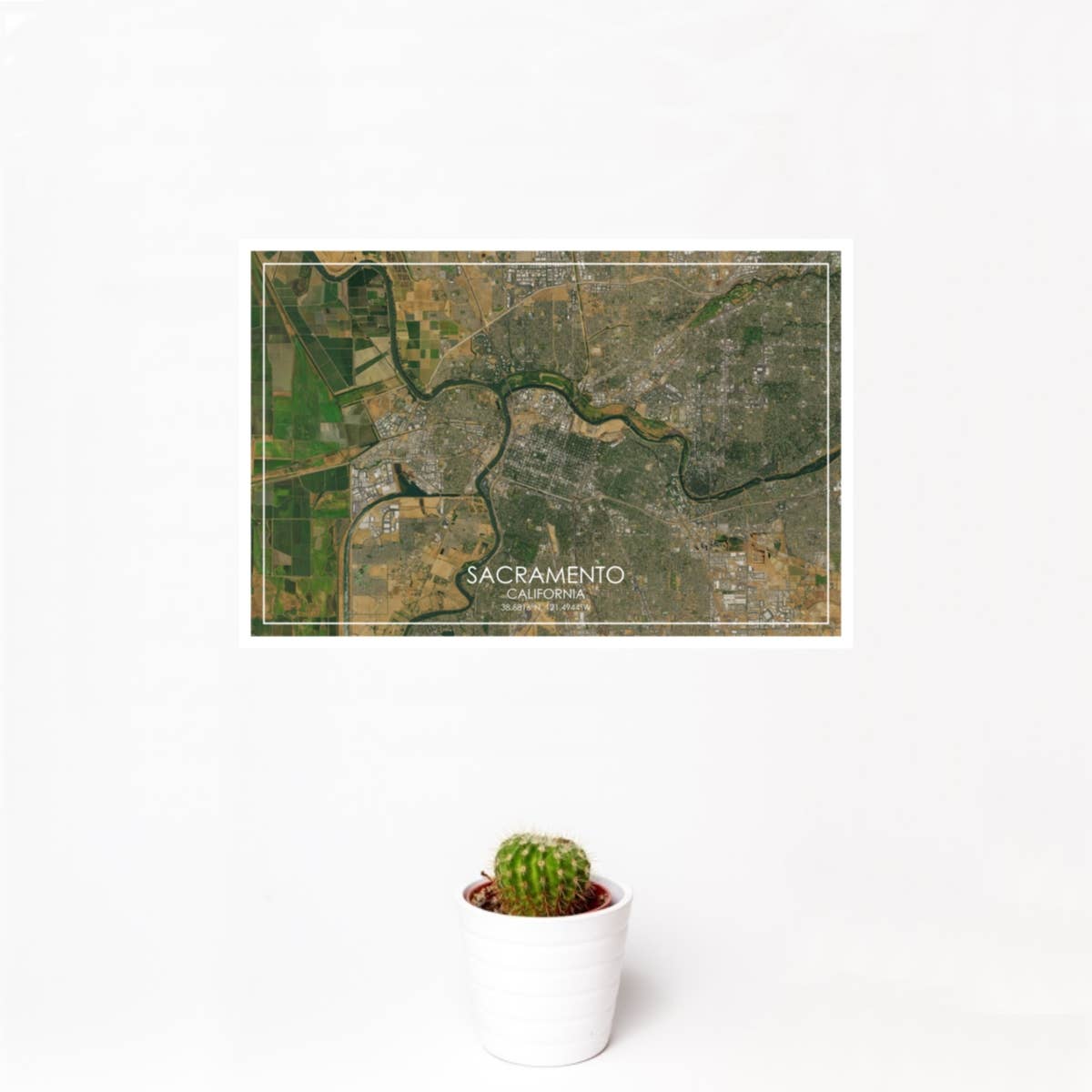 JACE.design - Wholesale Art Print - Sacramento CA Map Print Satellite1