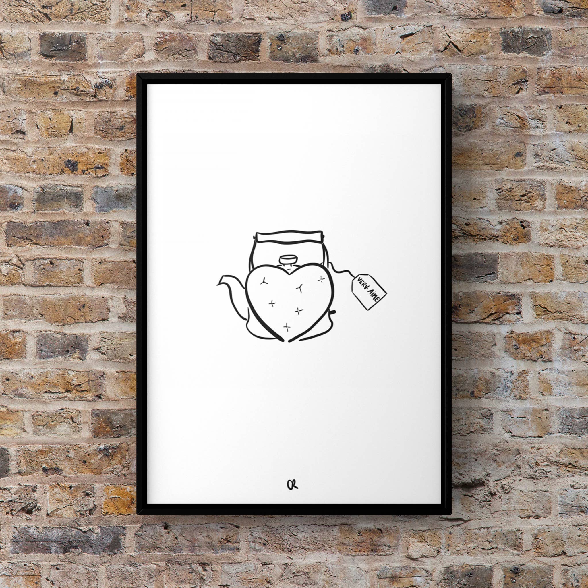 Atelier Béguin - Wholesale Art Print - Framed illustration “VERV-AIME” format A5