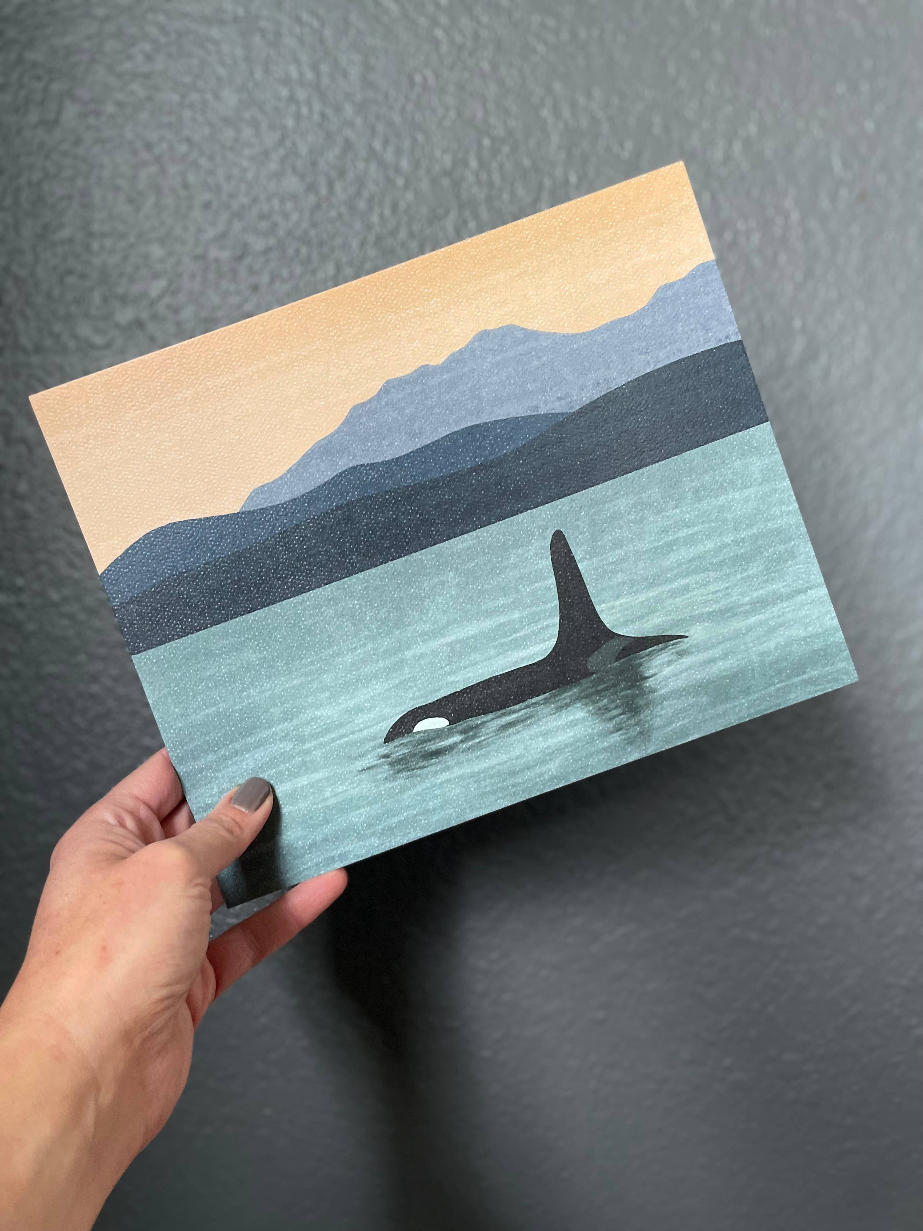 Nicole Bennion Illustration - Wholesale Art Print - Orca Landscape Print1