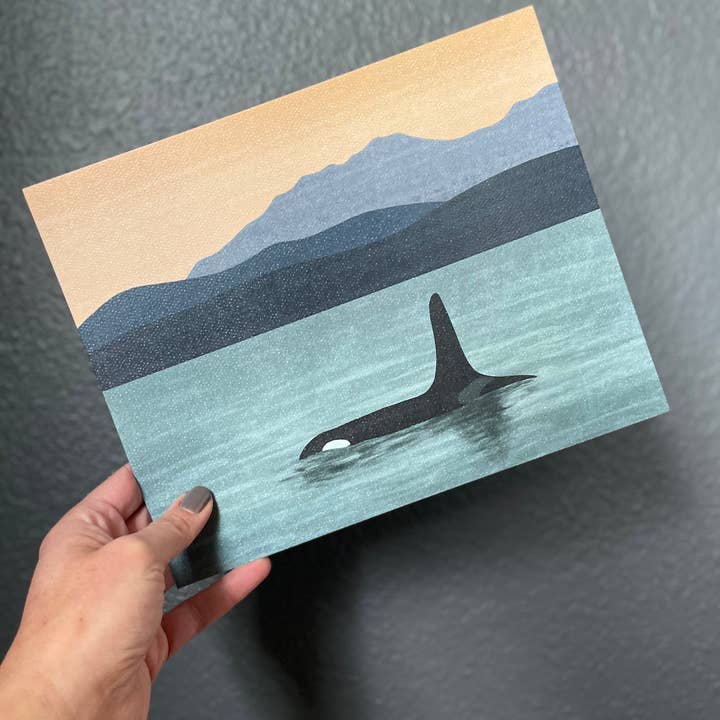 Nicole Bennion Illustration - Wholesale Art Print - Orca Landscape Print1